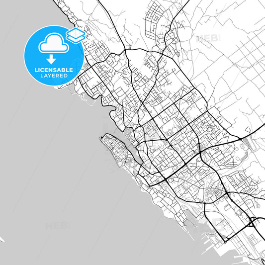 Layered PDF map of Zadar, Zadar County, Croatia