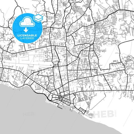 Layered PDF map of Zamboanga City, Zamboanga del Sur , Philippines