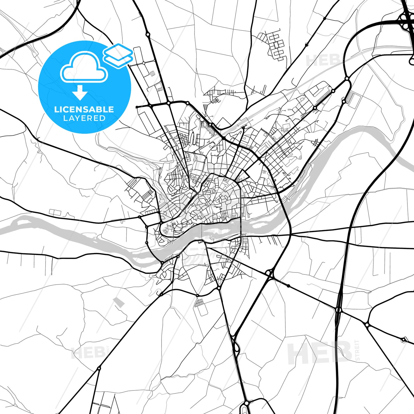 Layered PDF map of Zamora, Spain