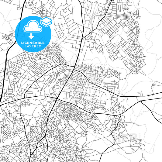 Layered PDF map of Zaria, Nigeria