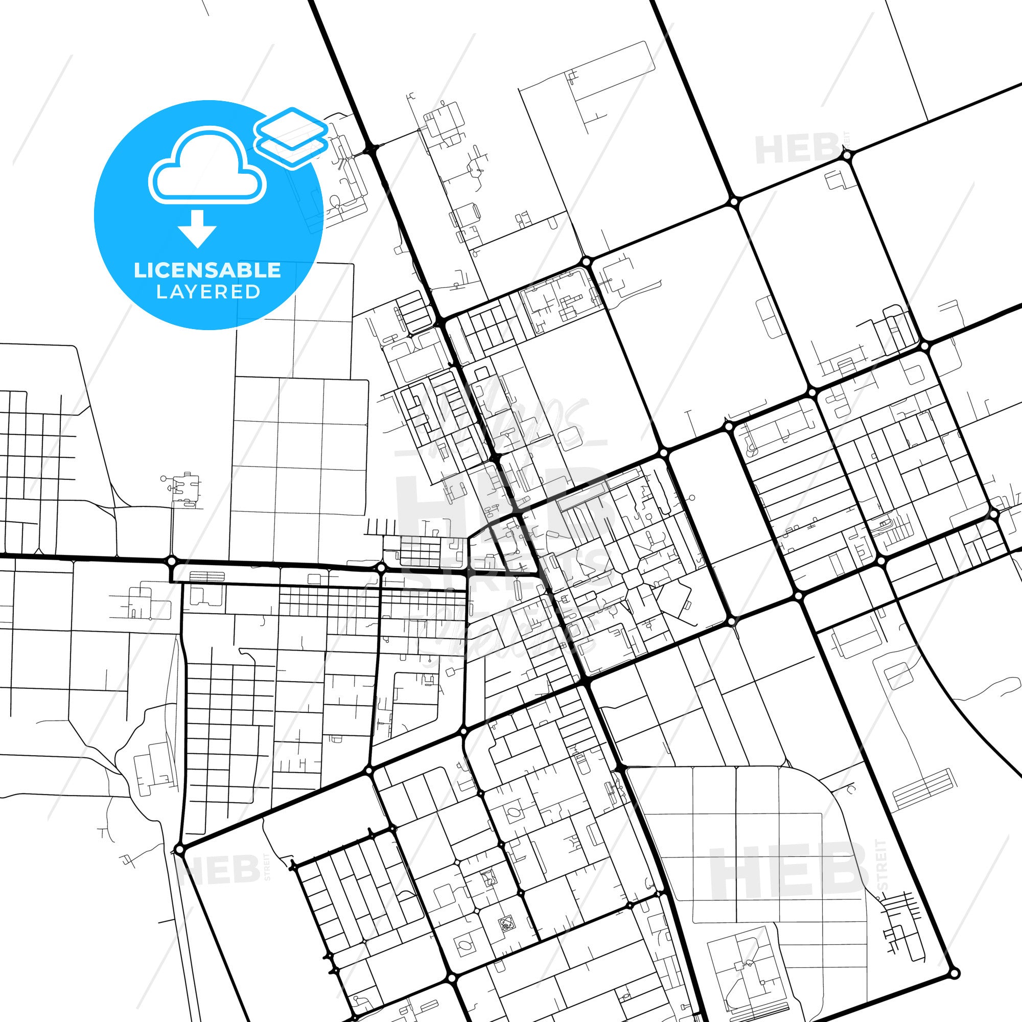 Layered PDF map of Zayed City , United Arab Emirates - Vector Download ...