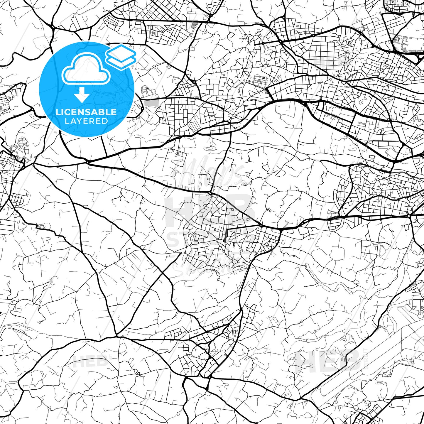 Layered PDF map of Żebbuġ, Southern Region, Malta