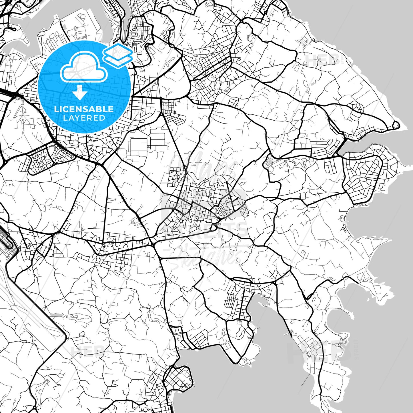 Layered PDF map of Żejtun, South Eastern Region, Malta