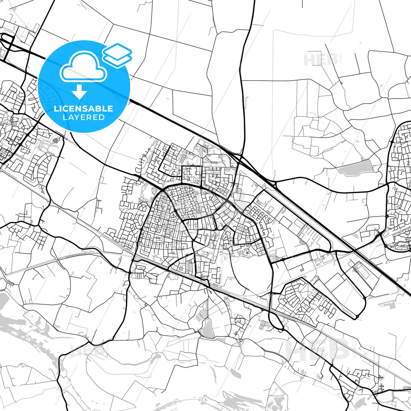 Layered PDF map of Zevenaar, Gelderland, Netherlands