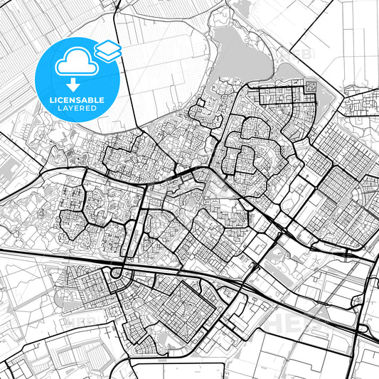 Layered PDF map of Zoetermeer, South Holland, Netherlands