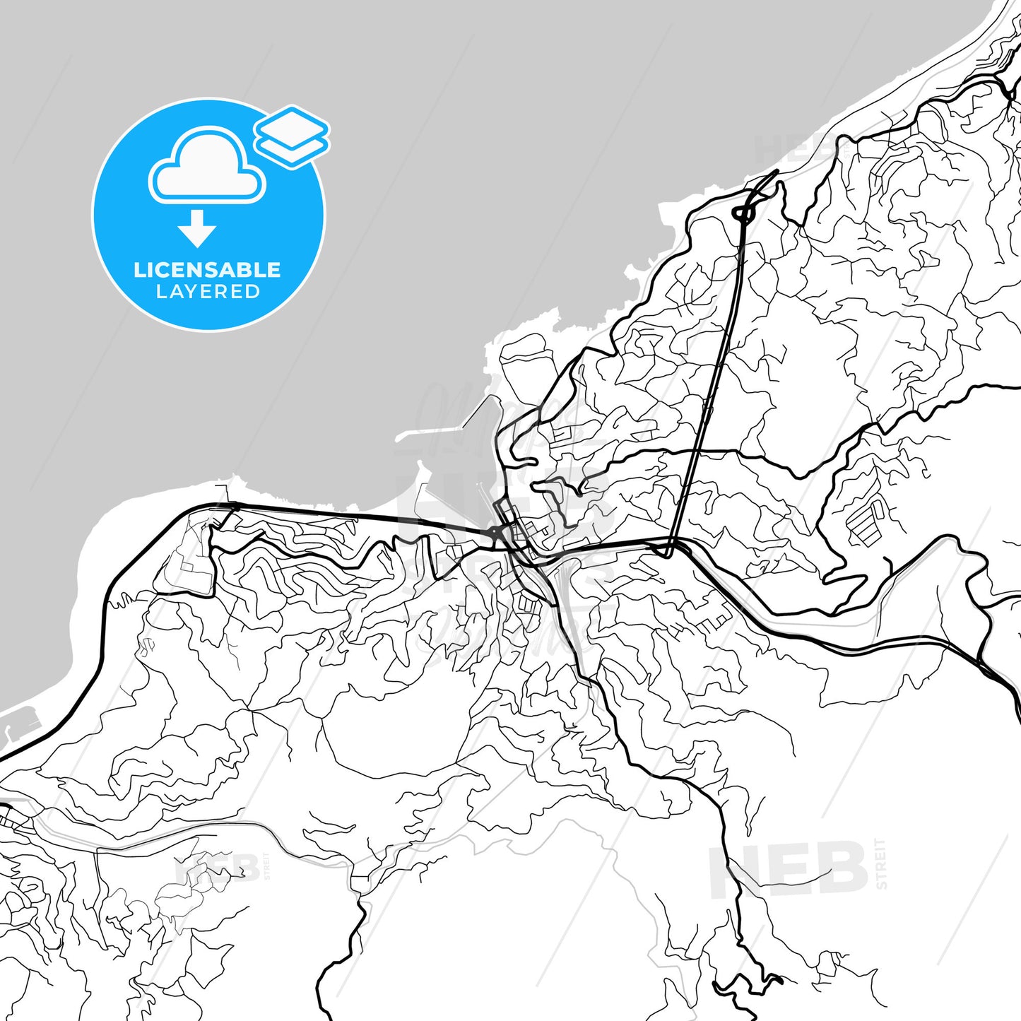 Layered PDF map of Zonguldak, Zonguldak, Turkey