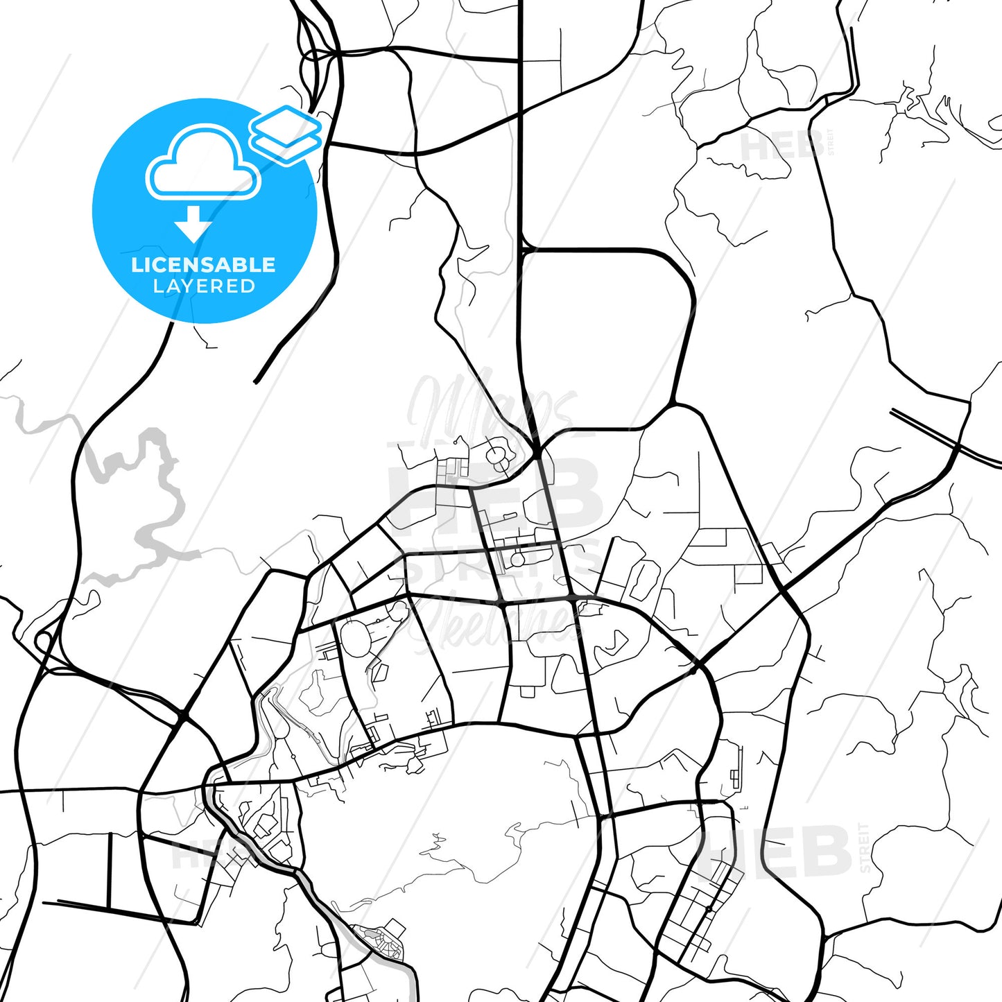 Layered PDF map of Zunyi, Guizhou, China