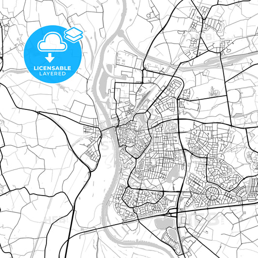 Layered PDF map of Zutphen, Gelderland, Netherlands