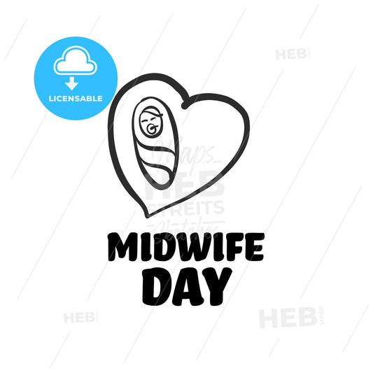 midwife day icon with lettering – instant download