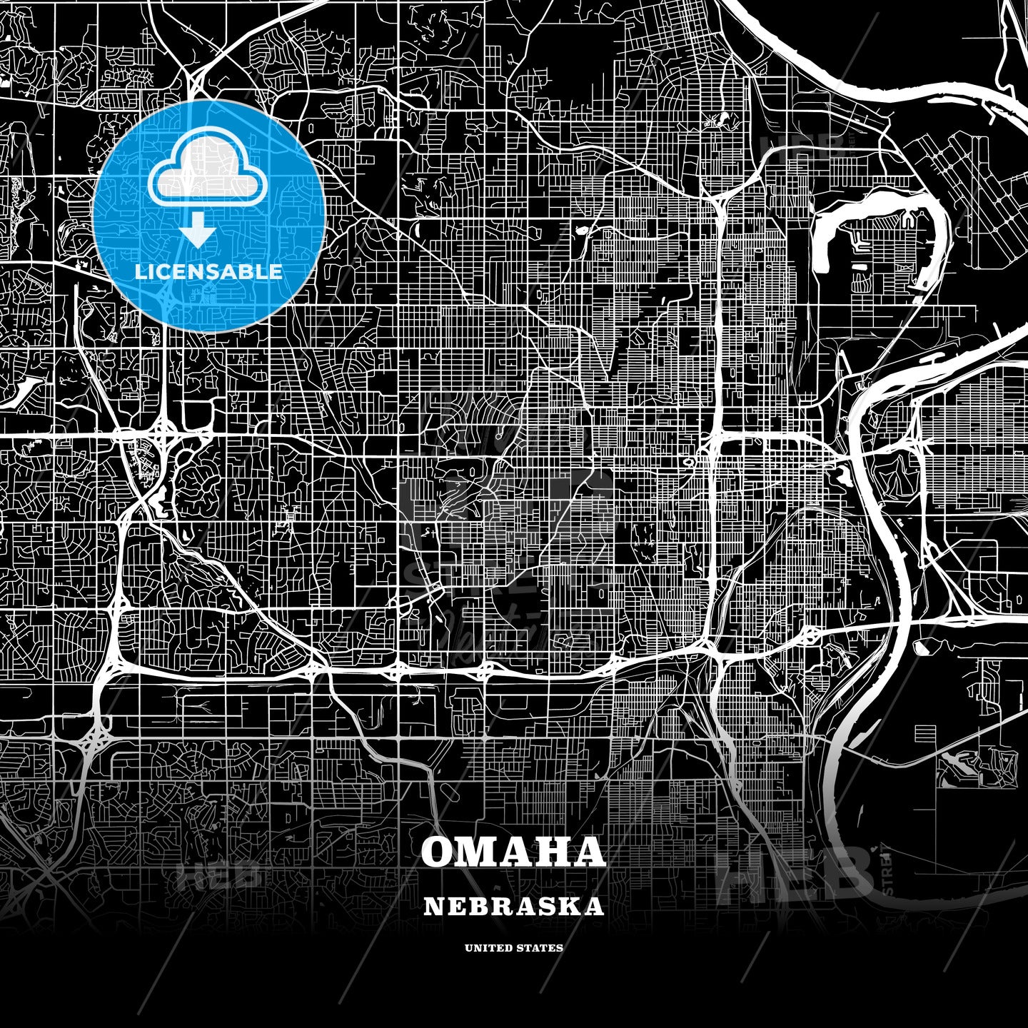 Omaha, Nebraska, USA map