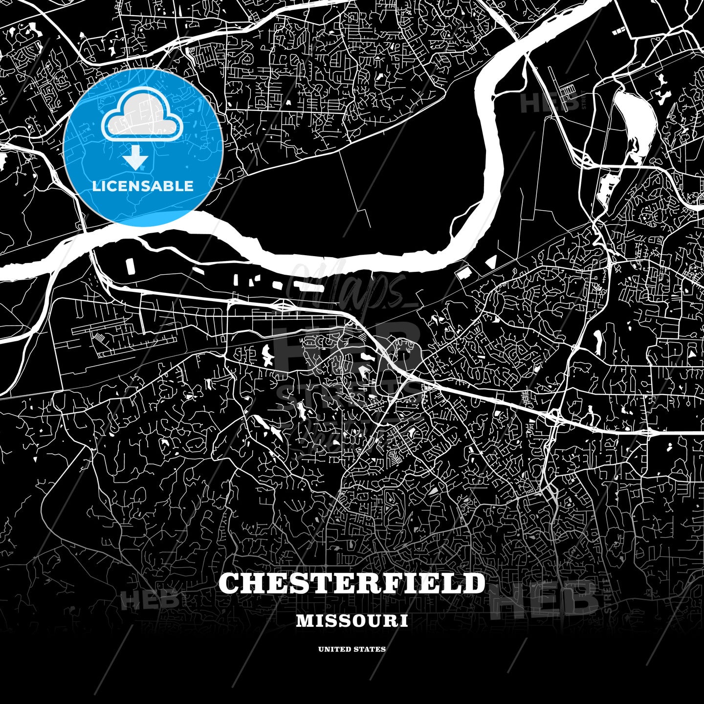 Chesterfield, Missouri, USA map