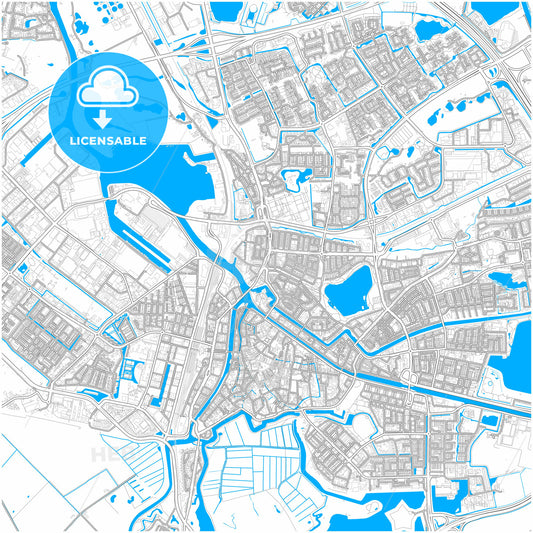 s-Hertogenbosch, North Brabant, Netherlands, city map with high quality roads.