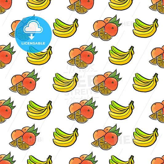 seamless pattern of bananas and oranges – instant download