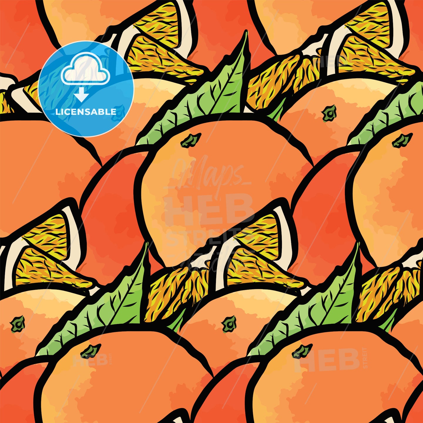 seamless pattern of fresh oranges – instant download