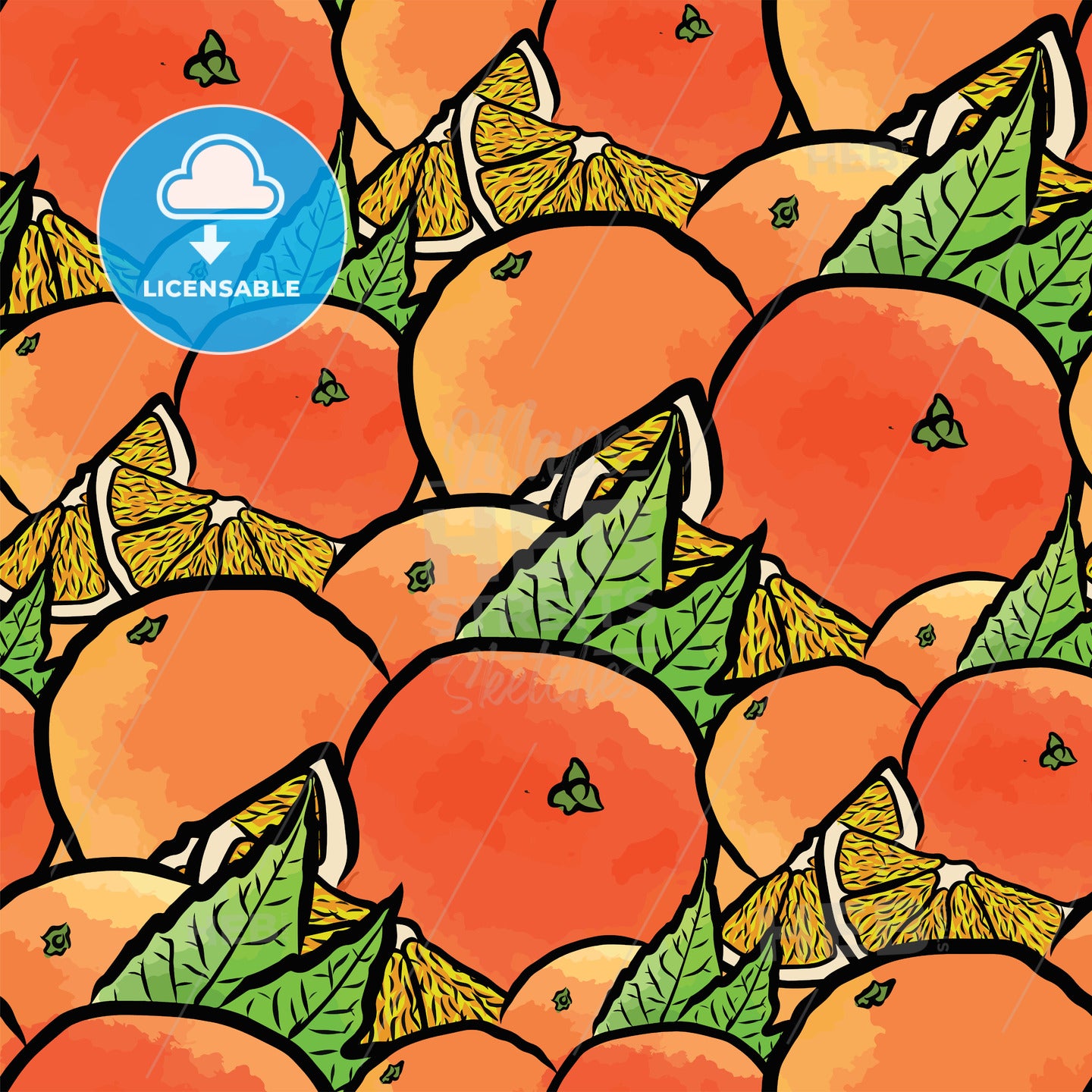 seamless pattern of oranges – instant download