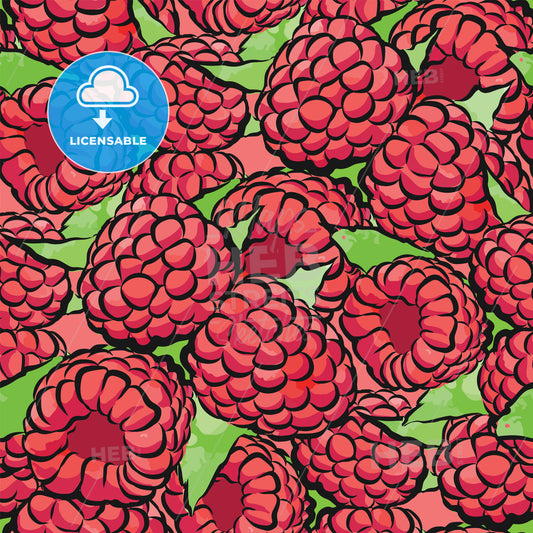 seamless pattern of raspberries – instant download