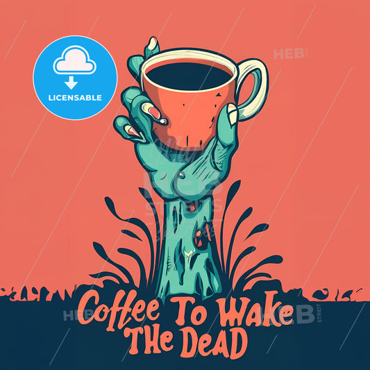 Coffee - A Cartoon Of A Zombie Hand Holding A Cup Of Coffee