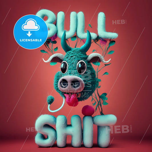 Bullshit - A Cartoon Cow With Text