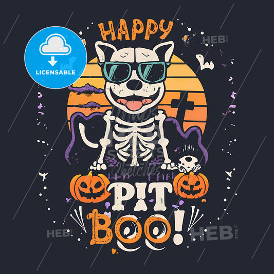 Happy Pit Boo - A Cartoon Dog Wearing Sunglasses