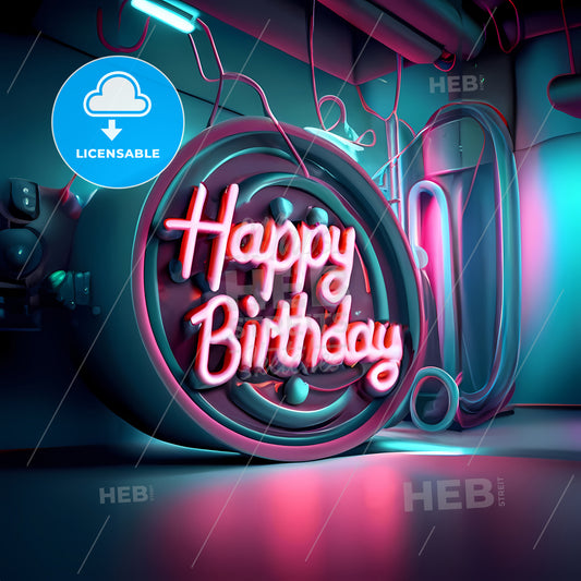 Happy Birthday - A Neon Sign With Text On It