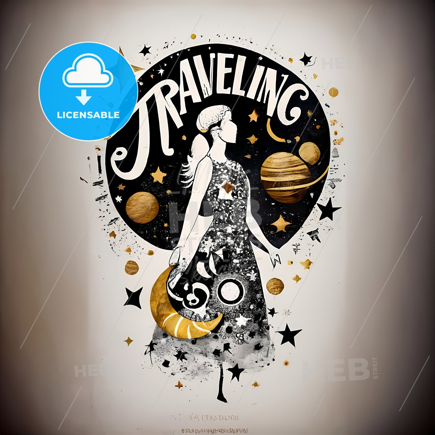 Traveling - A Graphic Of A Woman In A Dress