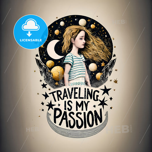 Traveling Is My Passion - A Cartoon Girl With Long Hair