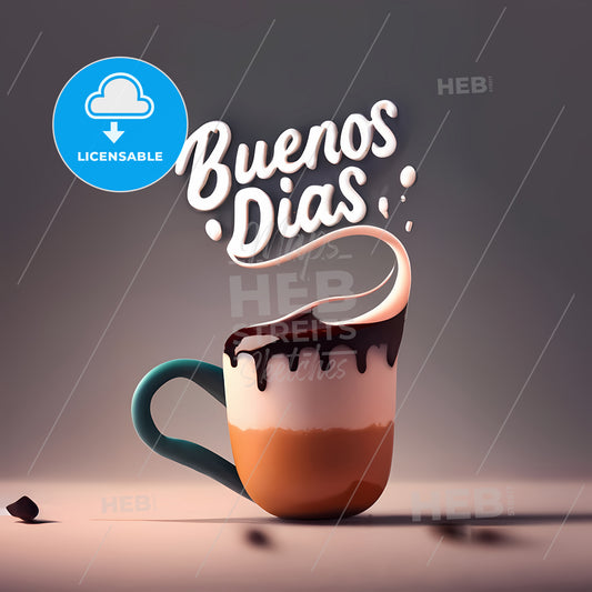 Buenos Dias - A Cup Of Coffee With Liquid In It