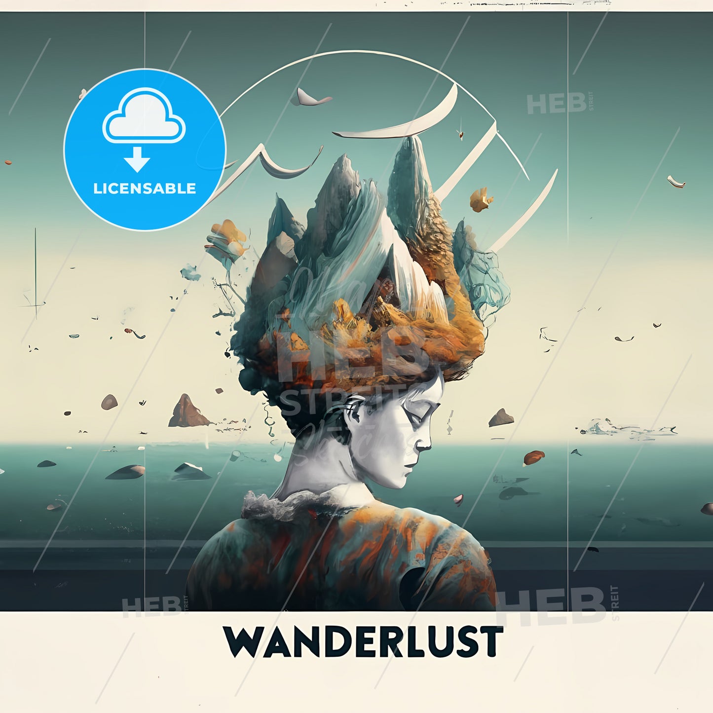 Wanderlust - A Woman With Trees And Mountains In Her Hair