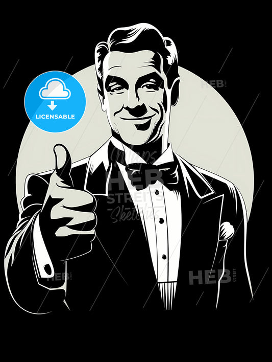A Man In A Tuxedo Giving A Thumbs Up