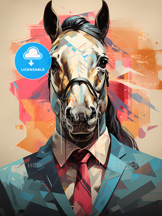 Horsemen - A Horse Wearing A Suit And Tie