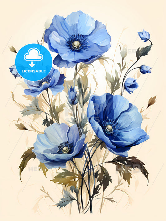 Relax - A Painting Of Blue Flowers