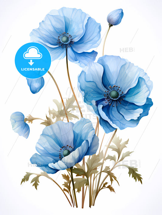 Relax - A Blue Flowers On A White Background