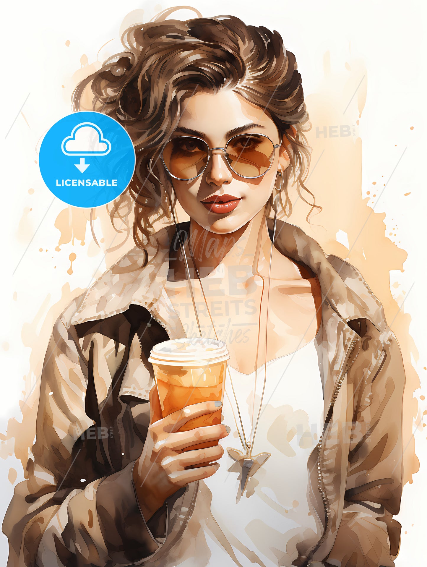 Take Away - A Woman Holding A Cup Of Coffee
