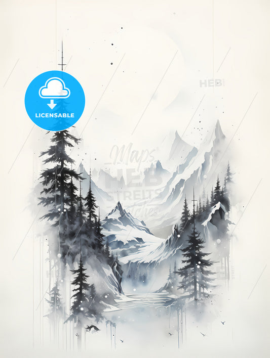 Winter - A Painting Of A Mountain Landscape