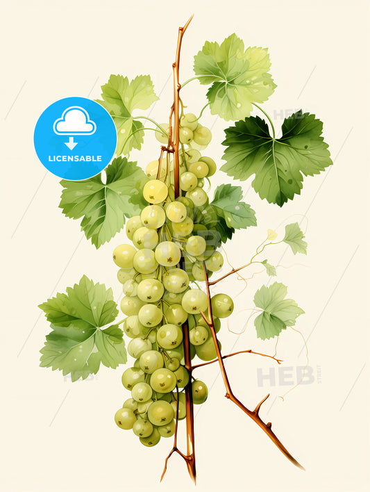 A Bunch Of Grapes On A Vine