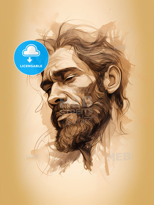 Noah - A Drawing Of A Man With A Beard