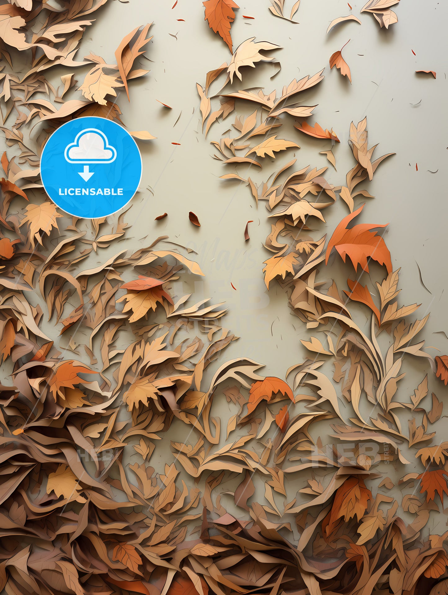 A Group Of Leaves On A White Surface