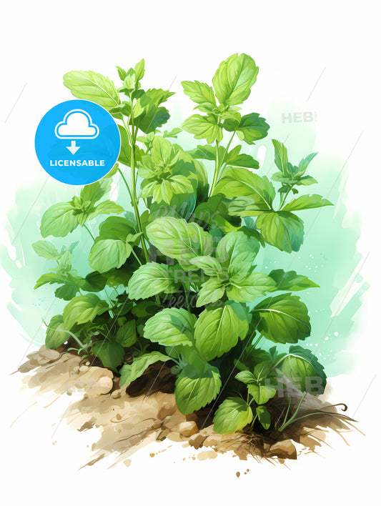 Mint In Garden - A Plant With Green Leaves
