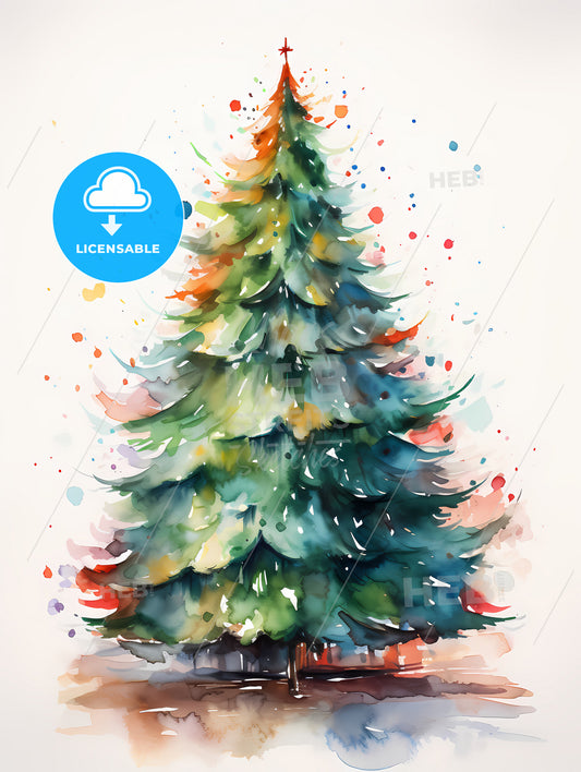 Holidays - A Watercolor Of A Christmas Tree