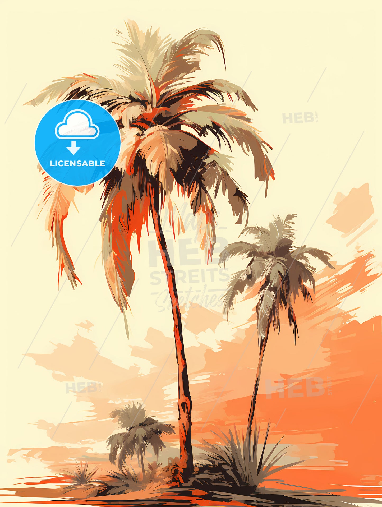 Vintage - A Group Of Palm Trees