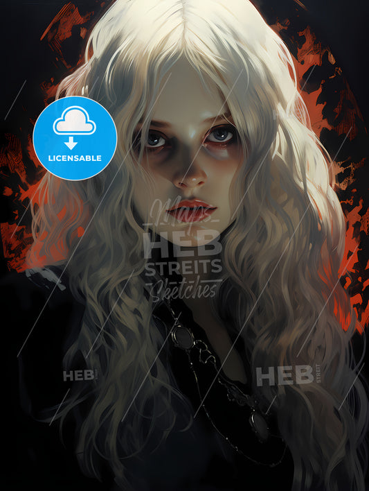 Dark Fantasy - A Woman With Long Blonde Hair