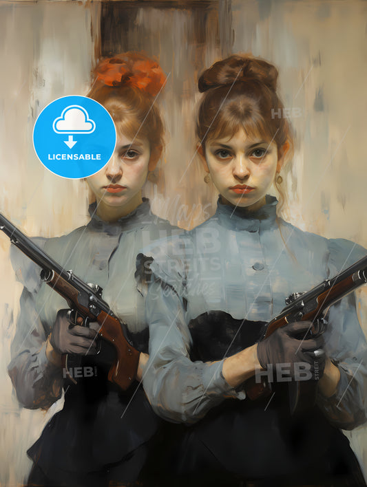 The Revolution - A Couple Of Women Holding Guns