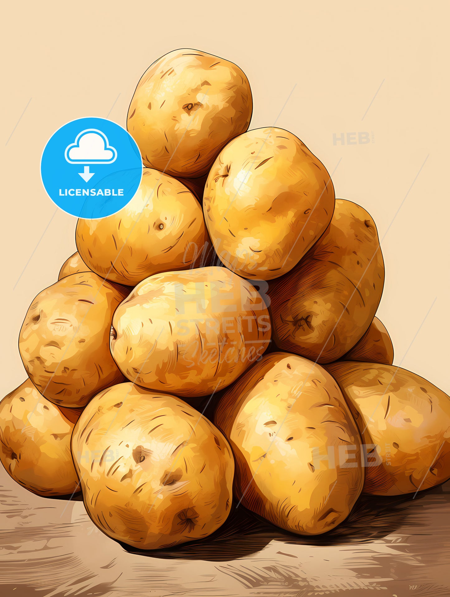 A Pile Of Potatoes On A Table