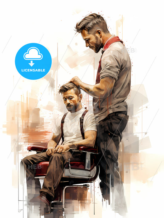 Barber Shop - A Man Getting A Haircut Of A Man