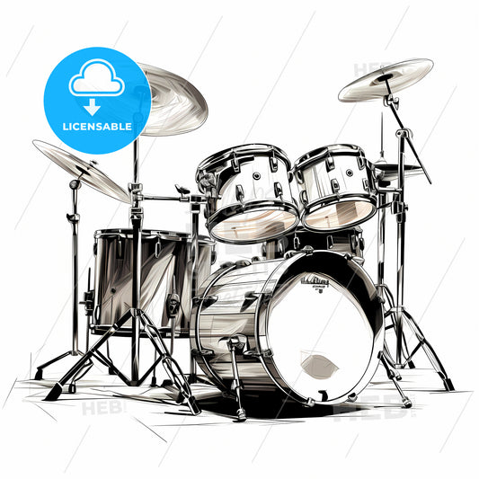 A Drum Set On A White Background