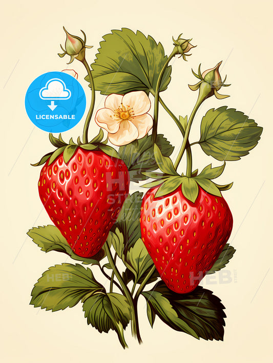 A Drawing Of A Strawberry Plant