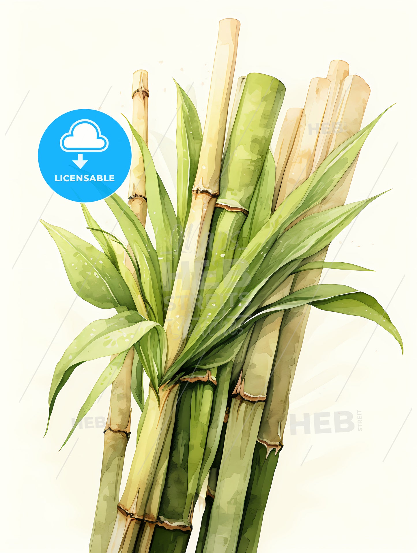 Sugar Cane - A Bunch Of Bamboo Stems With Leaves