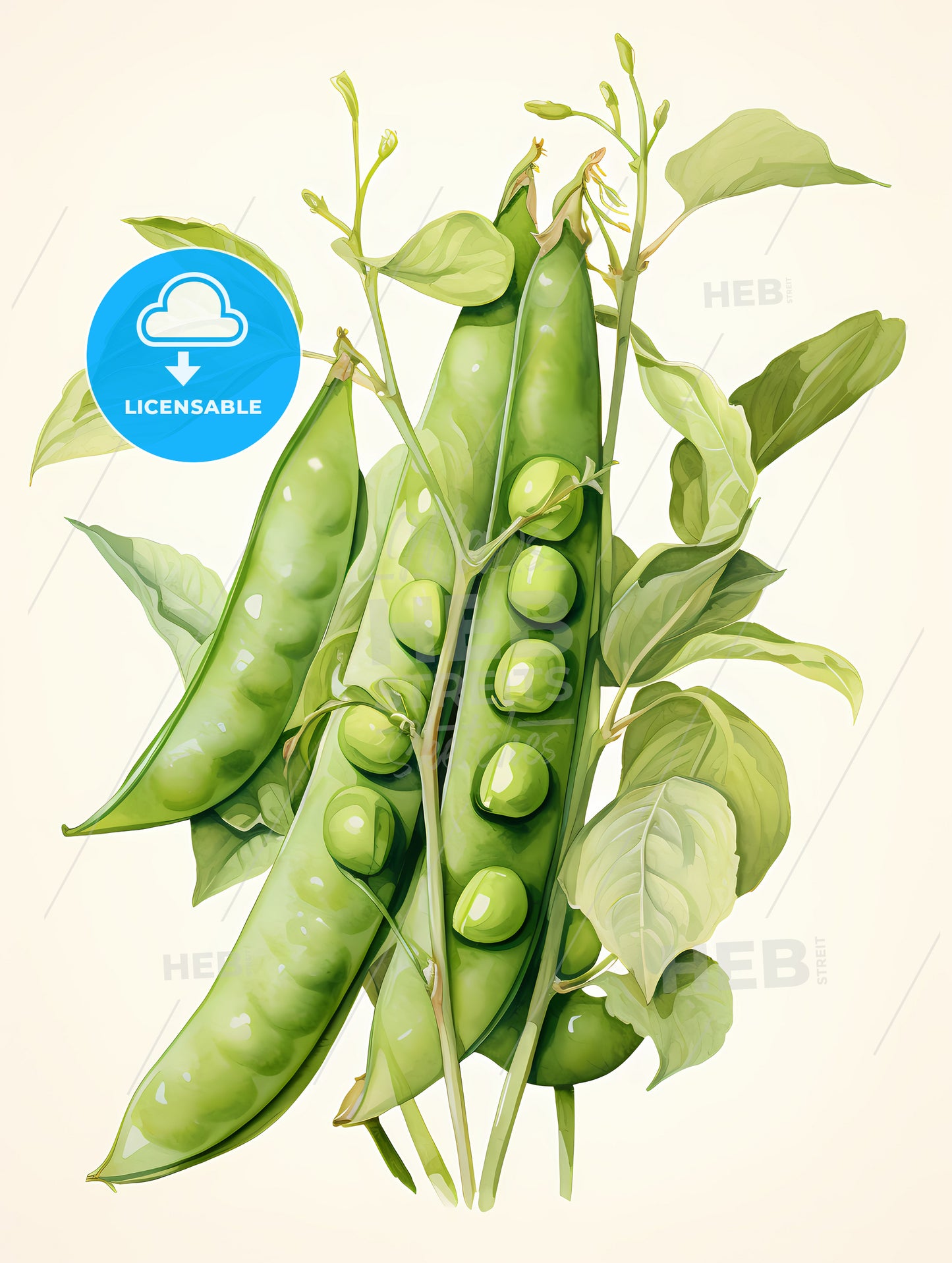 Peas - A Pea Plant With Leaves And Peas