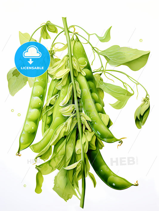 Peas - A Green Pea Plant With Pods