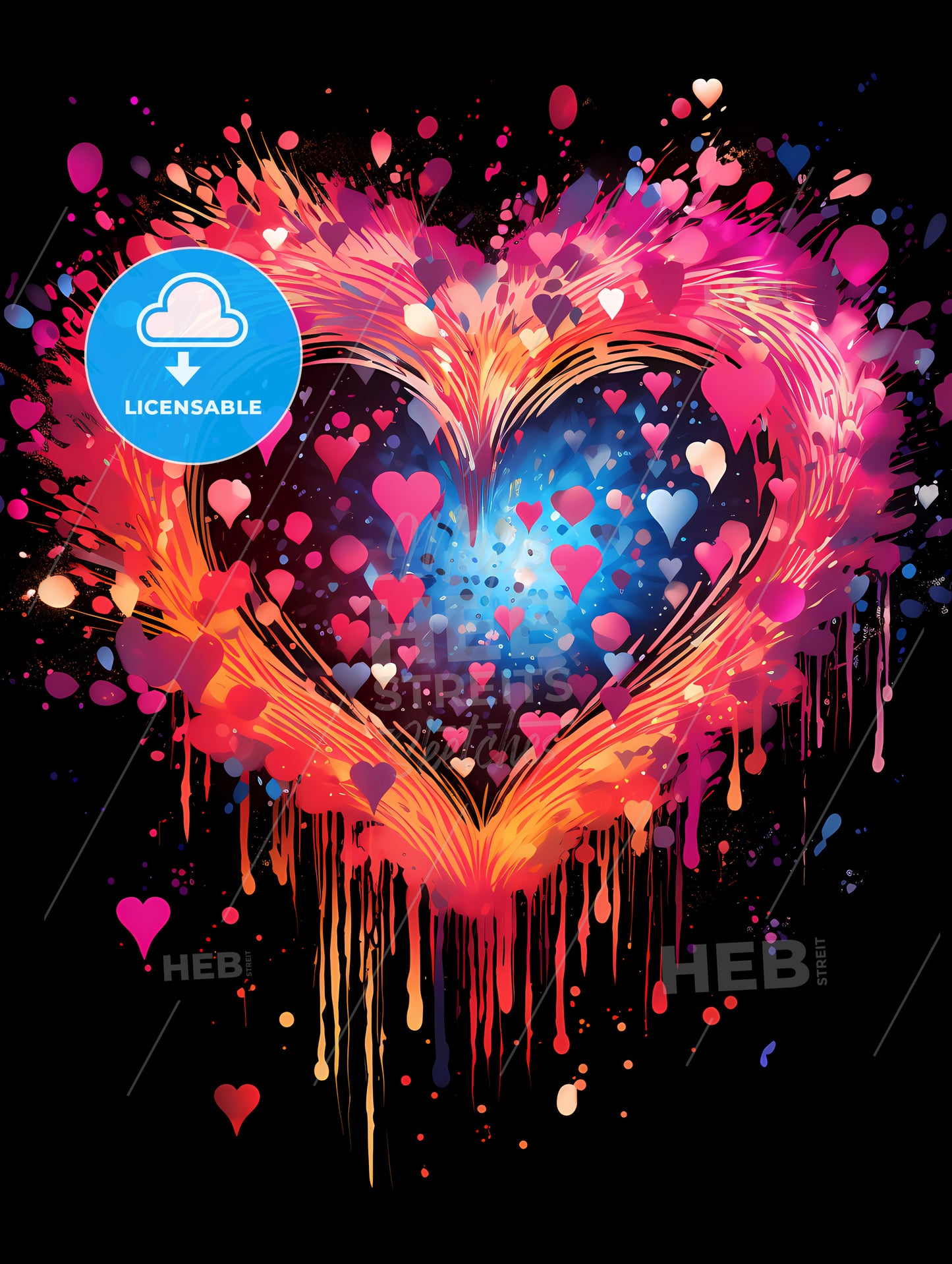 Love  - A Heart Shaped Paint Splatter